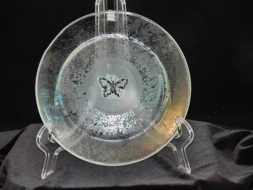Serving Dish with Two Step Etching Glass Etching by Moonlight